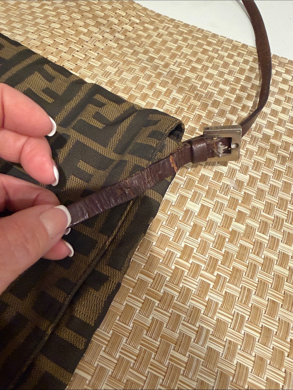 Fendi Brown and Black FF Monogram Tote with Leather Trim - Picture 12 of 13